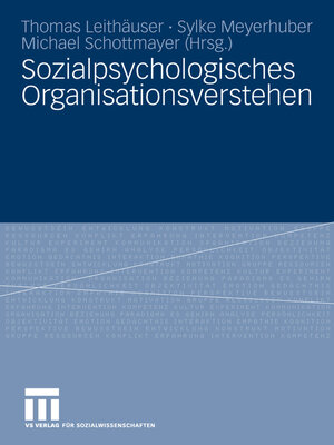 cover image of Sozialpsychologisches Organisationsverstehen
